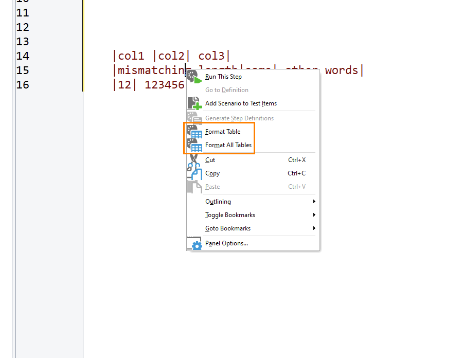 Rightclick to format table Rightclick to format table