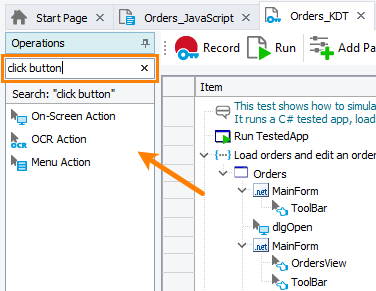 Searching for keyword test operations Searching for keyword test operations