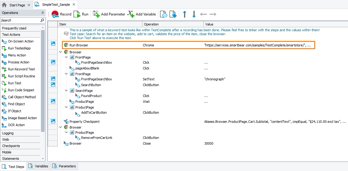 Running a web browser in a keyword test Running a web browser in a keyword test