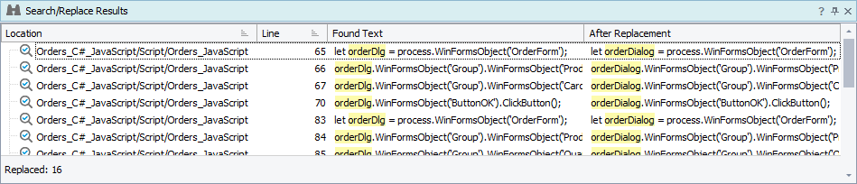 Replacement Results Replacement Results