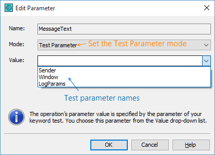 Setting operation parameters using a test parameter Automated testing with TestComplete: Setting operation parameters using a test parameter