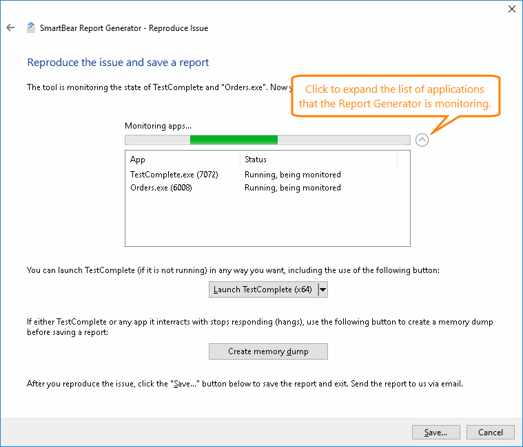 View the list of traced applications View the list of traced applications