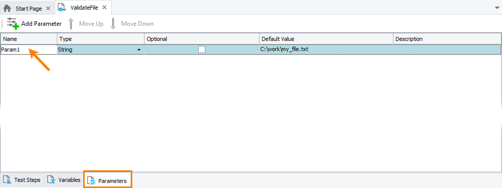 Creating a keyword test parameter Creating a keyword test parameter to parameterize a checkpoint