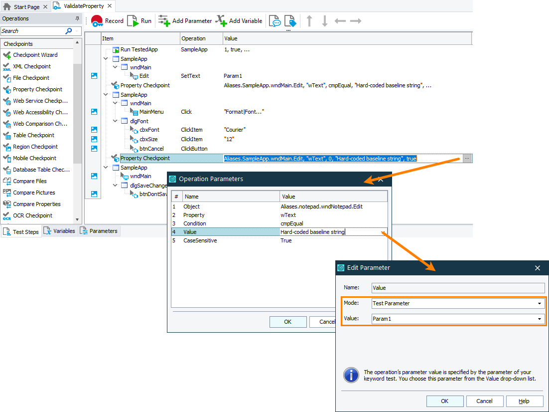 Parameterizing Checkpoint operation Parameterizing Checkpoint operation