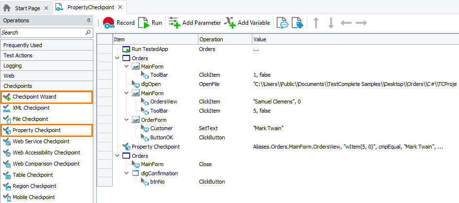Property Checkpoint: Adding Property Checkpoints to Keyword Tests Property Checkpoint: Adding property checkpoints to keyword tests