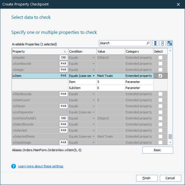 Property Checkpoint: Selecting Property Property Checkpoint: Selecting property