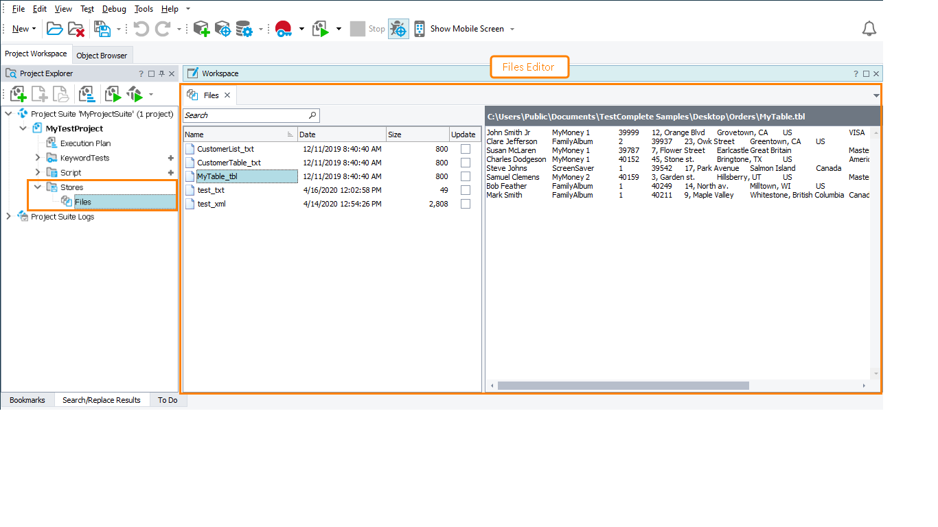 Files Editor Files editor