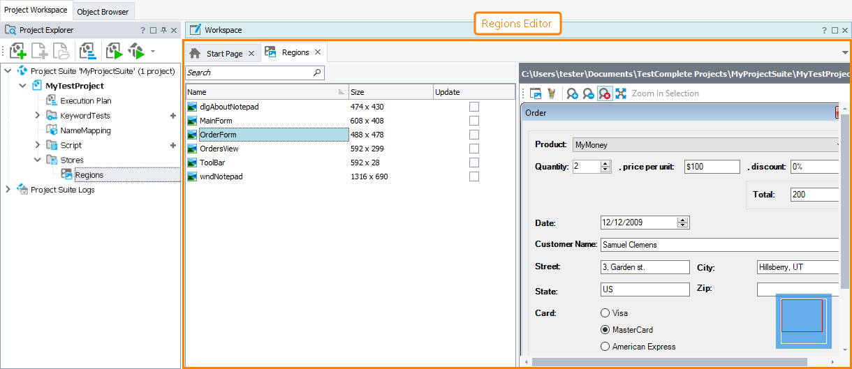 Regions Editor Regions Editor