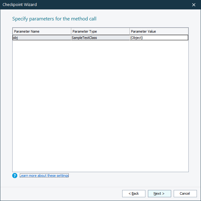 Web Service Checkpoint: Specifying Method Parameters Web Service Checkpoint: Specifying method parameters
