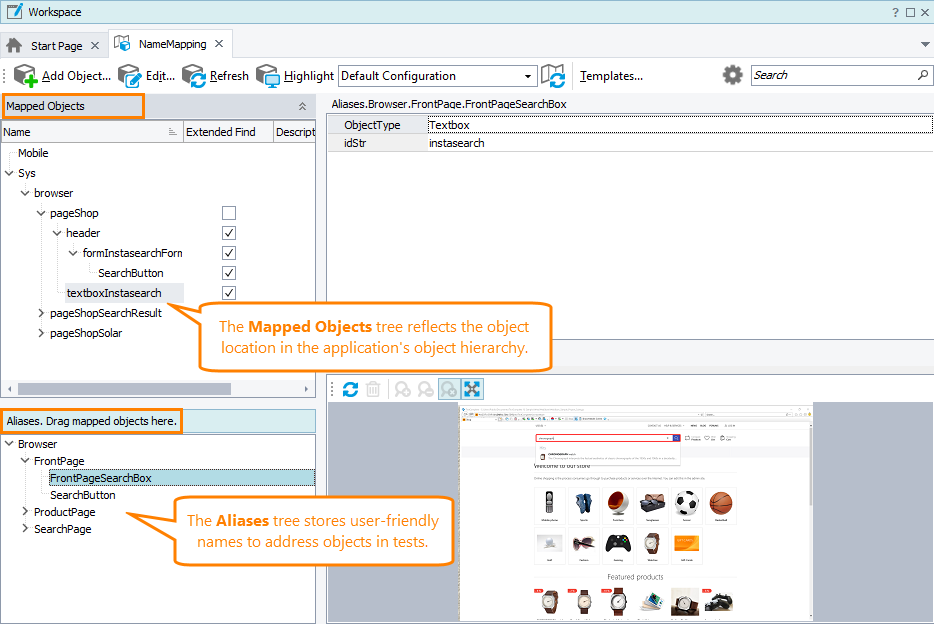 Mapped Objects and Aliases Trees Mapped Objects and Aliases trees