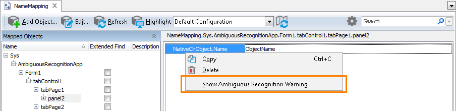 Show Ambiguous Recognition Warning Show Ambiguous Recognition Warning