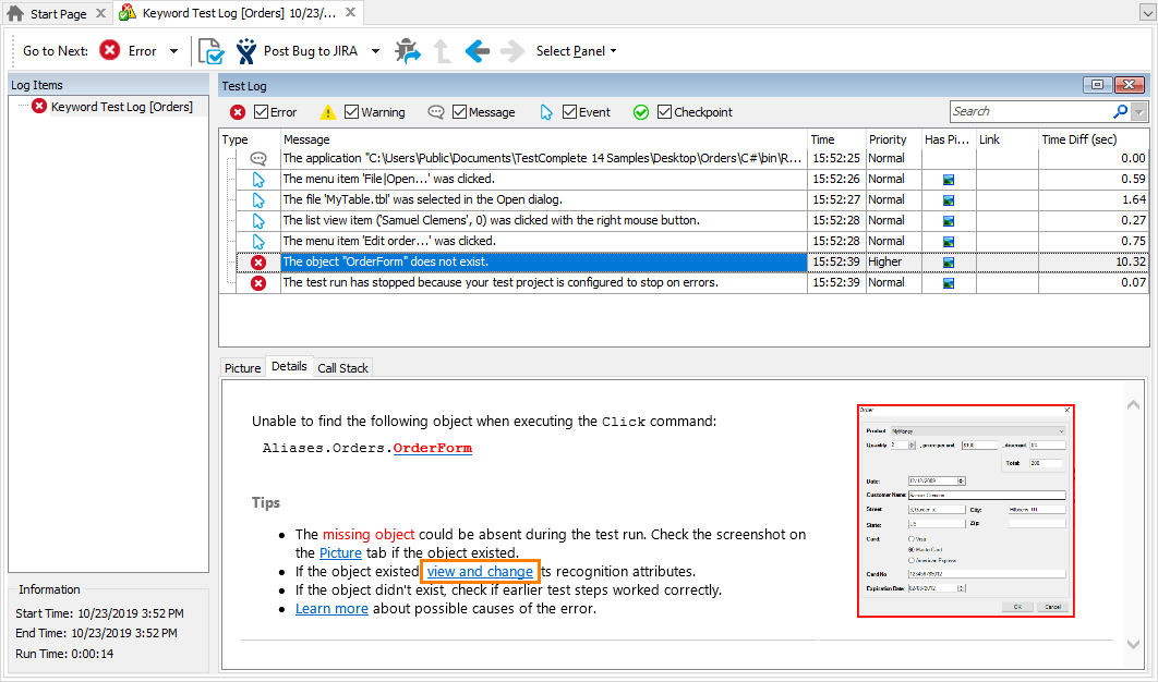 Click View and change to view recognition attributes Click View and change to view recognition attributes