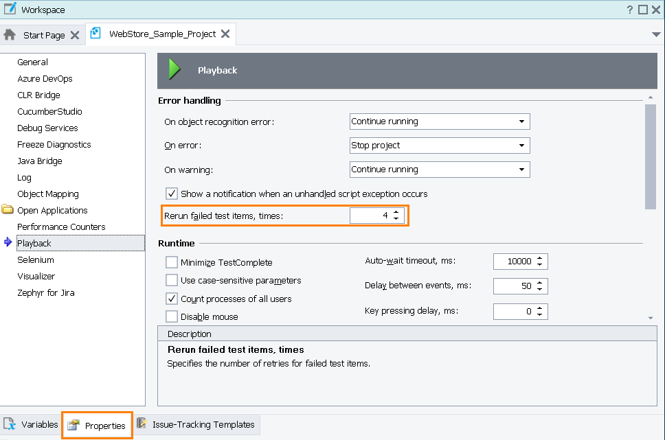 Set the On error property of the project to Stop and rerun current item Set the On error property of the project to Stop and rerun current item