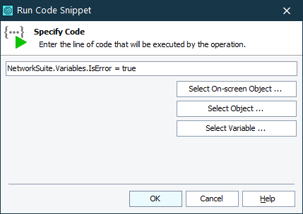 Specifying a code snippet Specifying a code snippet