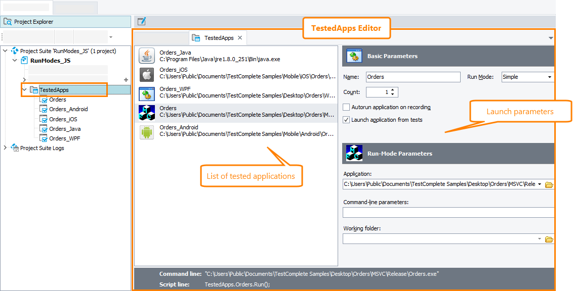 TestedApps Editor TestedApps editor