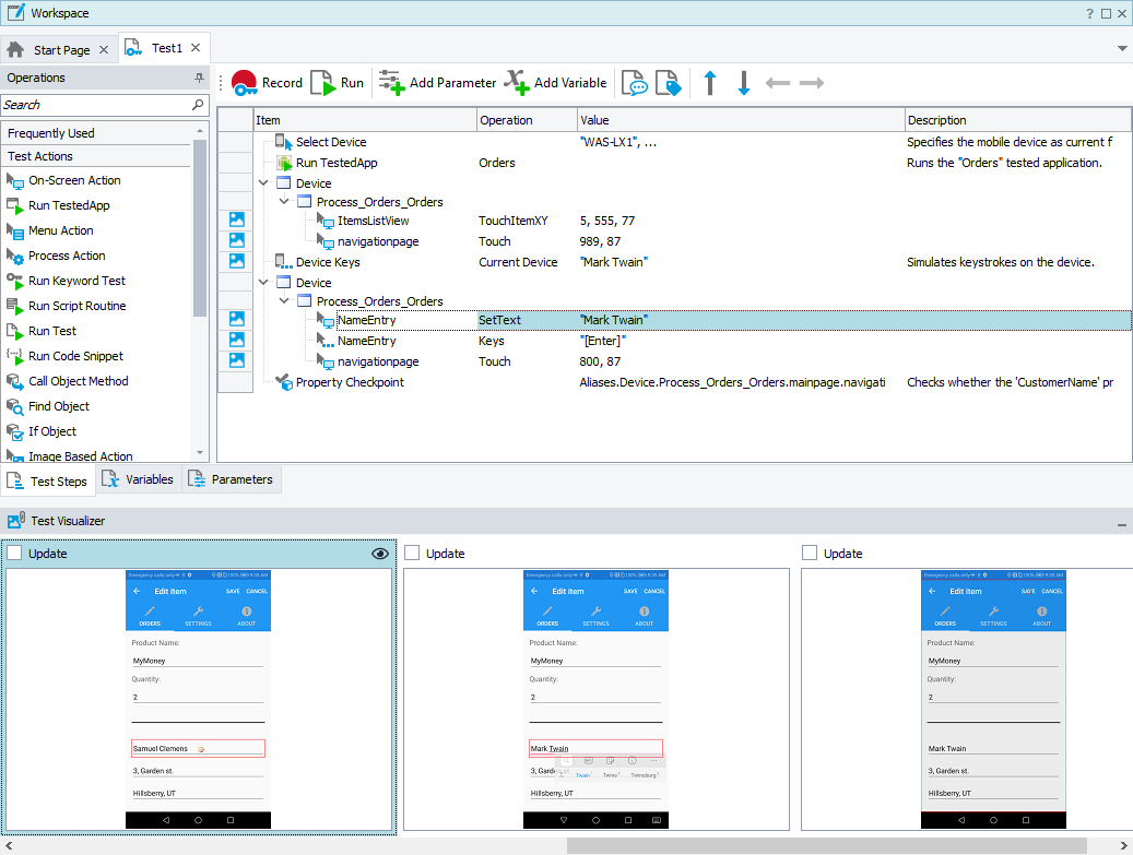 Test Visualizer Panel Test Visualizer Panel