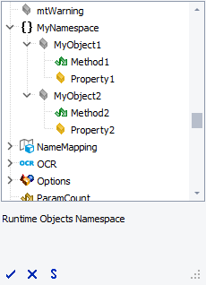MyObject1 and MyObject2 are defined in the MyNamespace