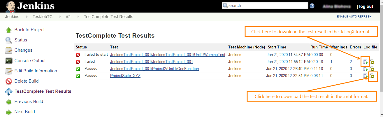 TestComplete test results in Jenkins TestComplete Jenkins integration: TestComplete test results in Jenkins