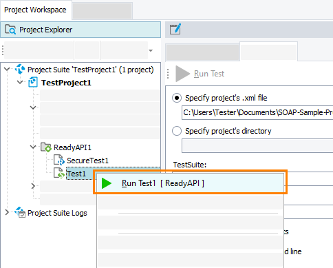 Running SoapUI tests from TestComplete UI Running SoapUI tests from TestComplete UI