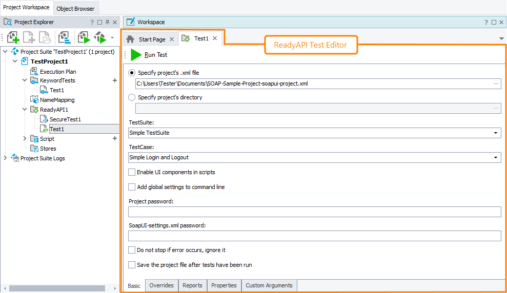 ReadyAPI Test Editor ReadyAPI Test Editor
