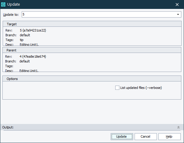 Updating via TestComplete Update Dialog Updating via TestComplete Update Dialog