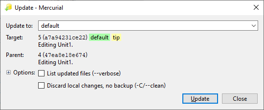 Updating via TestComplete Update Dialog Updating via TestComplete Update Dialog