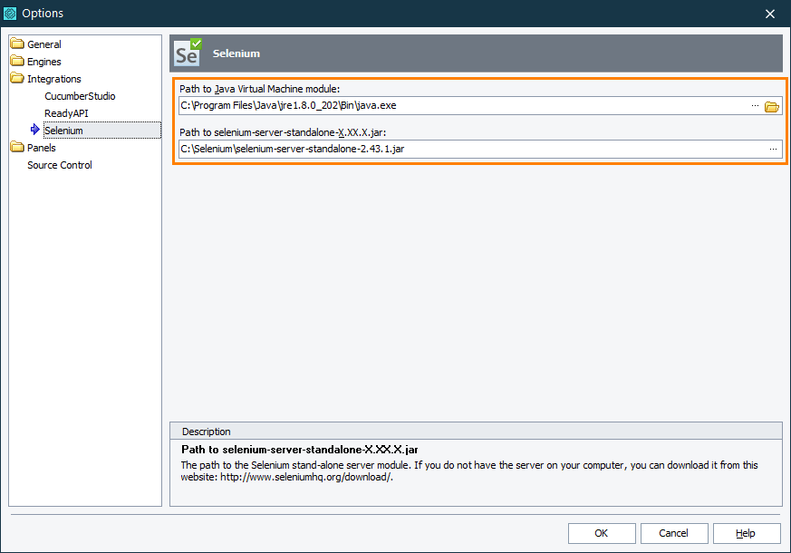 Selenium Server Option Selenium Server option