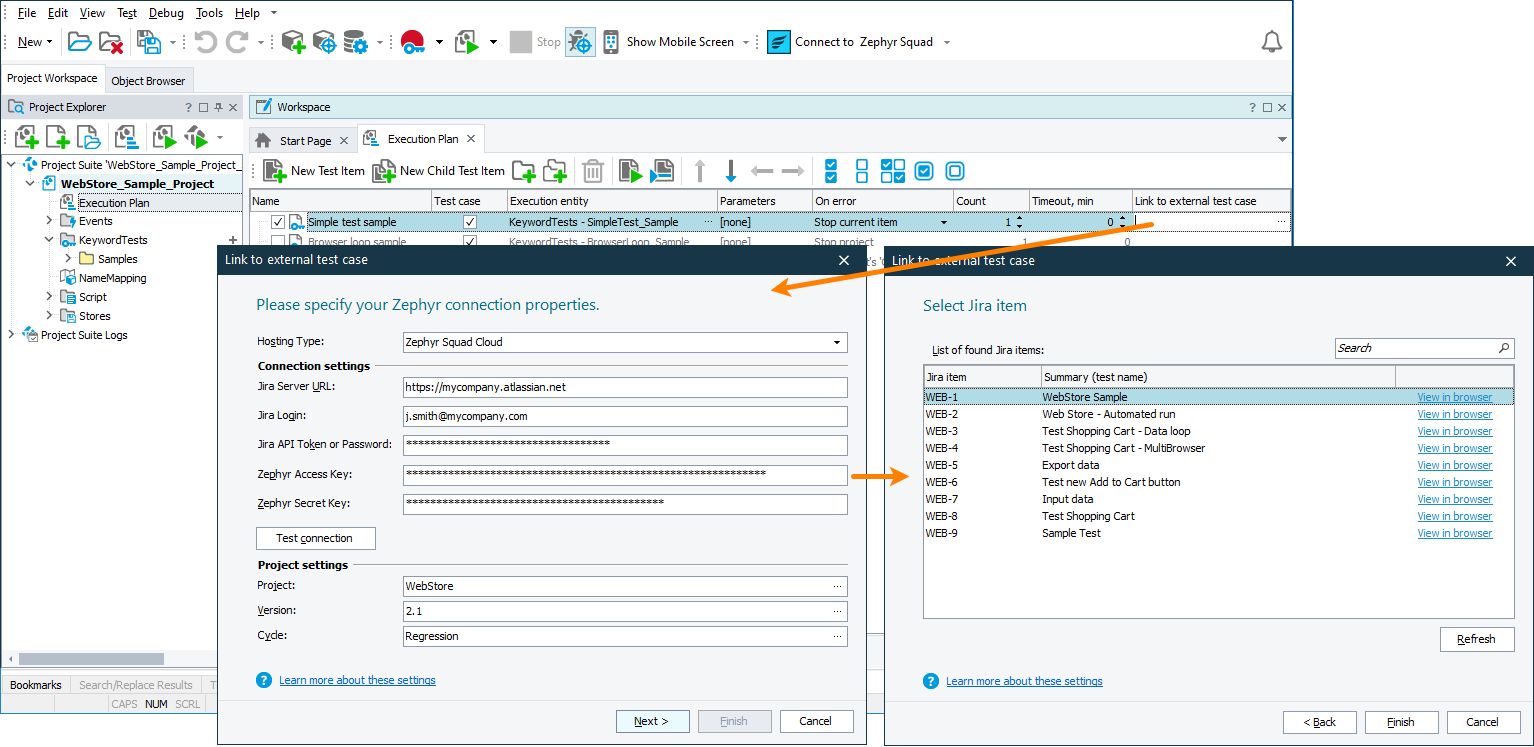 Connecting to Jira and selecting a test case to automate Connecting to Jira and selecting a test case to automate