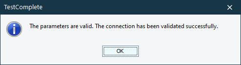 Testing the connection Test connection