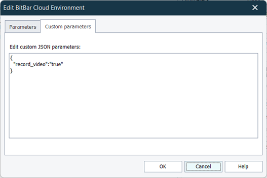 Specifying custom parameters Specifying custom parameters