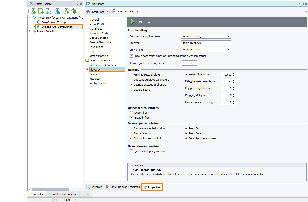 TestComplete Project Properties - Object Mapping TestComplete Project Properties - Object Mapping