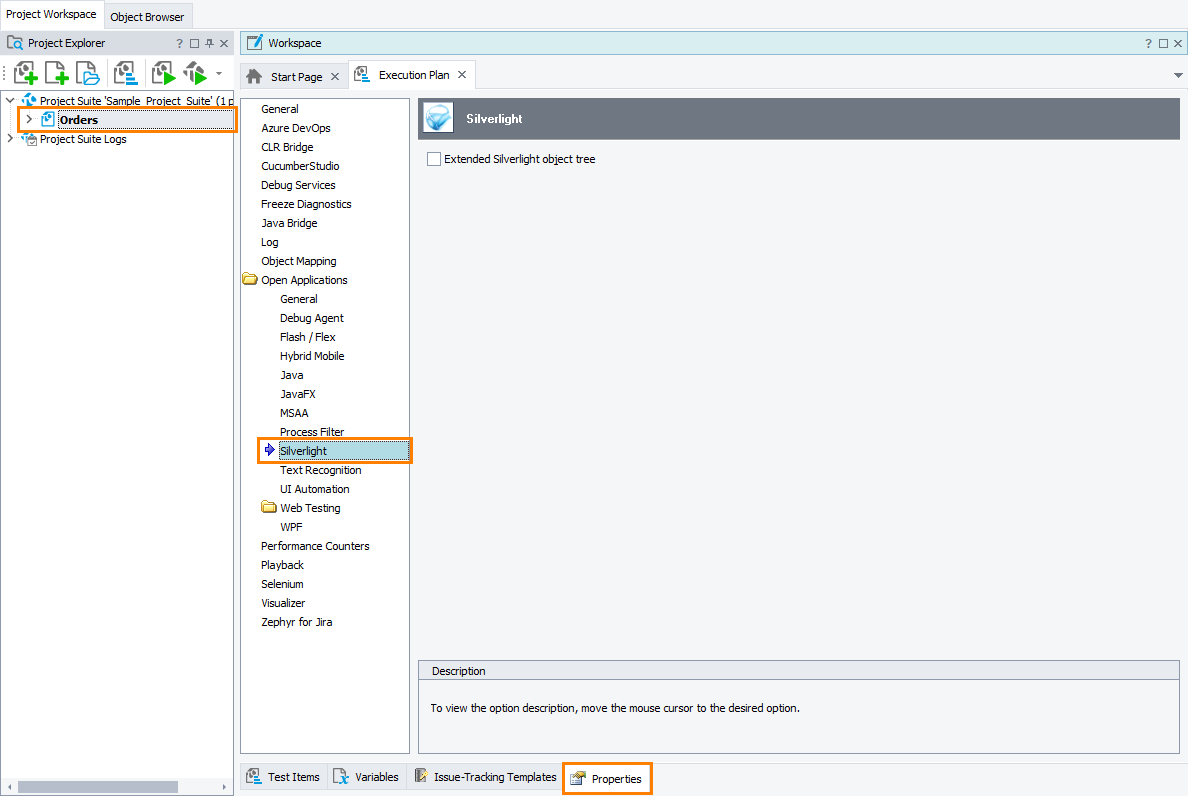TestComplete Project Properties - Silverlight TestComplete Project Properties - Silverlight
