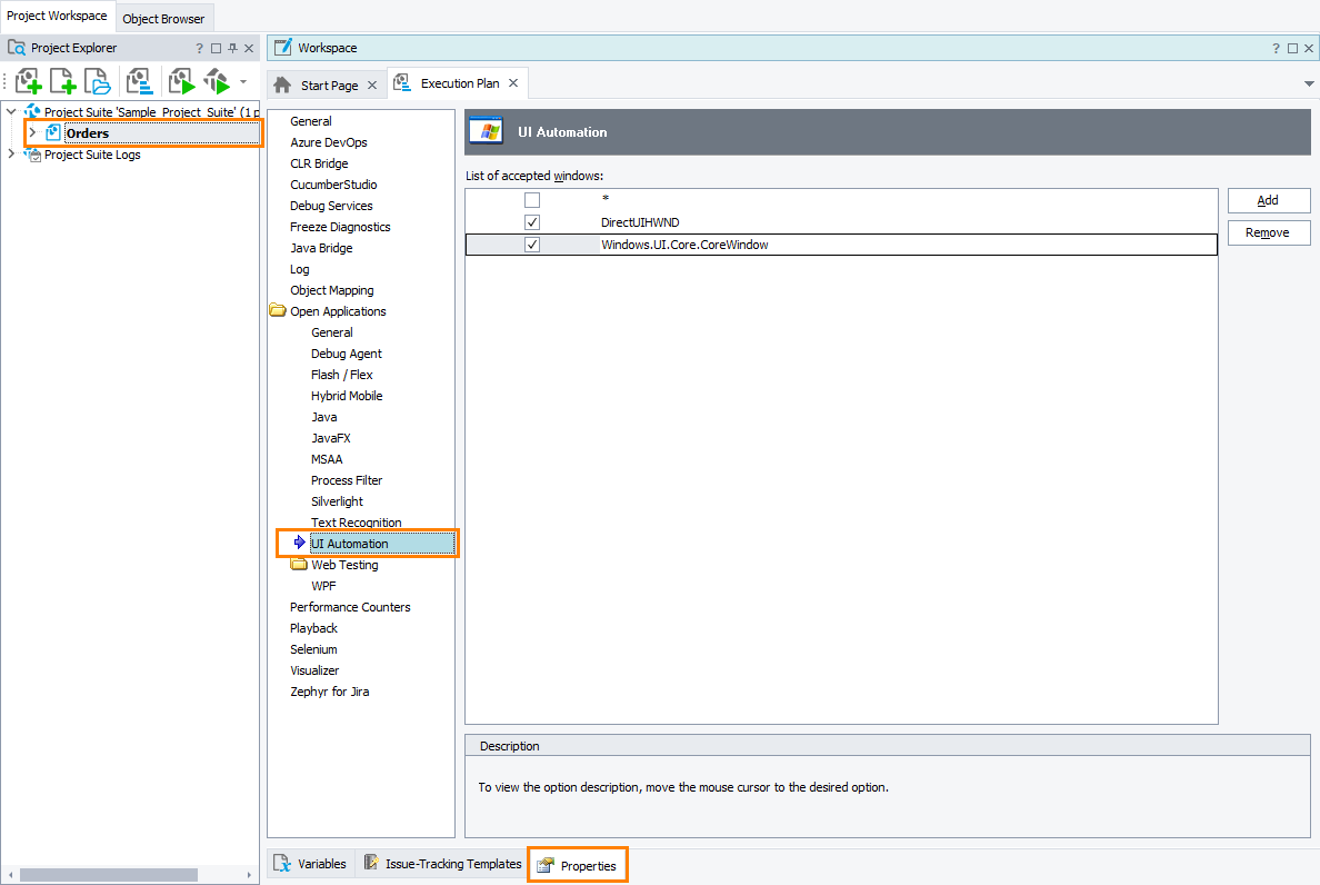 TestComplete Project Properties - UI Automation TestComplete Project Properties - UI Automation