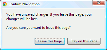 The OnBeforeUnload message in Chrome 