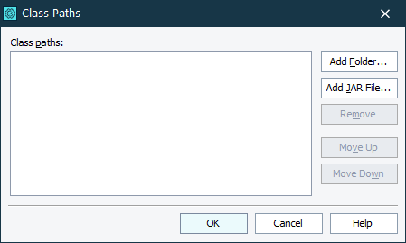 Class Paths dialog