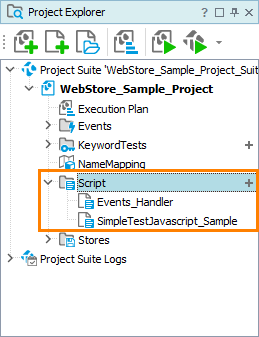 Scripts in Project Explorer