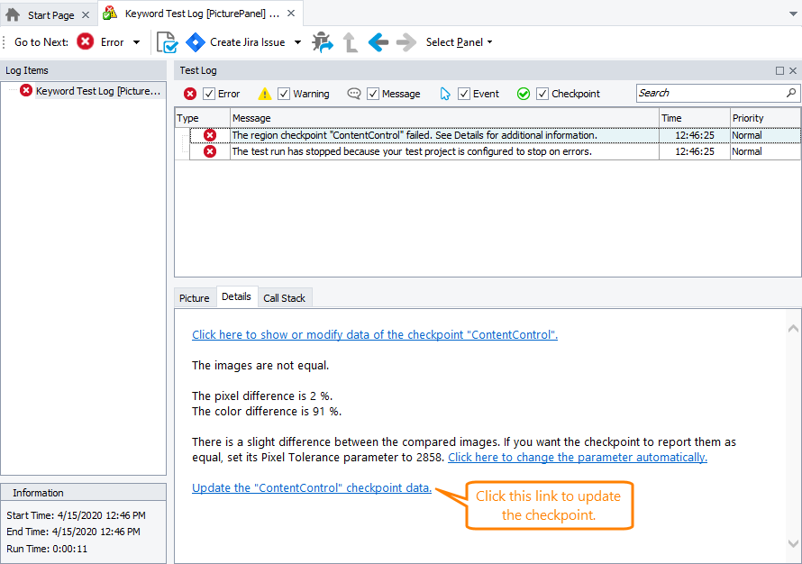 Updating Region checkpoint from the test log.