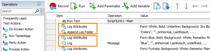 Specifying Log Attributes