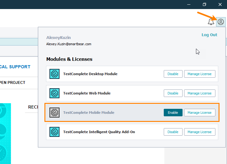 Enable modules in the User Profile popup Enable modules in the User Profile popup