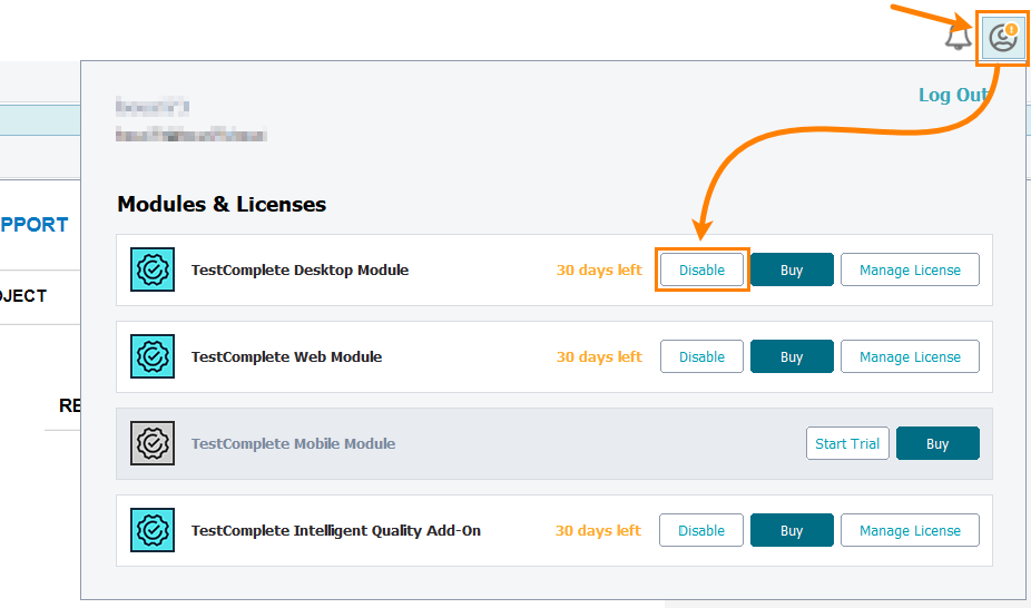 Free the license seat for a module