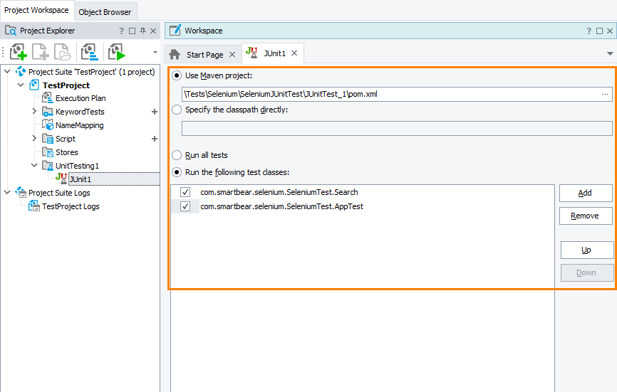 Selenium testing in TestComplete: Configure the Item to Run Your Selenium Test