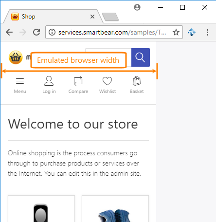 Emulated browser width