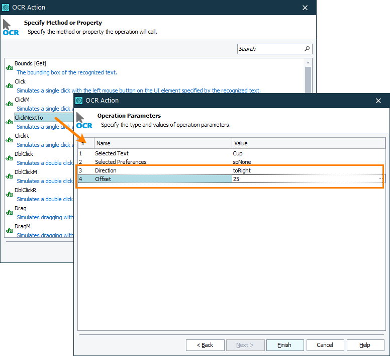 Using OCR in TestComplete keyword tests: Simulating a click over a nearby area