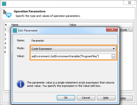 Environment variables in keyword test operations