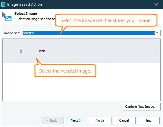 Image-Based Testing Tutorial: Selecting image