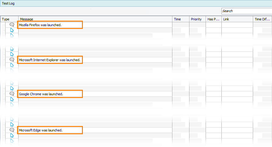 Getting Started with TestComplete (Web): The results of a cross-browser test