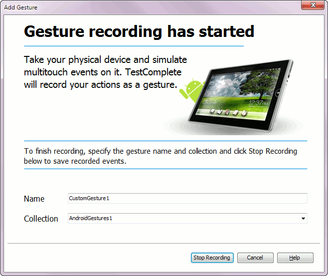 Add Gesture Dialog