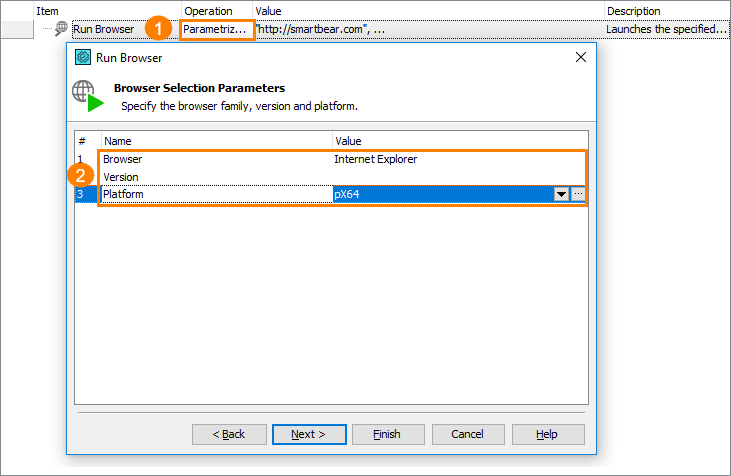 Running a specific browser version from keyword tests