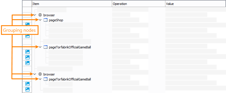 Getting Started with TestComplete (Web): Grouping nodes