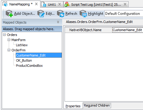 Sample Name Mapping for a Visual Basic application